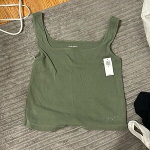green square neck tank top cropped old navy